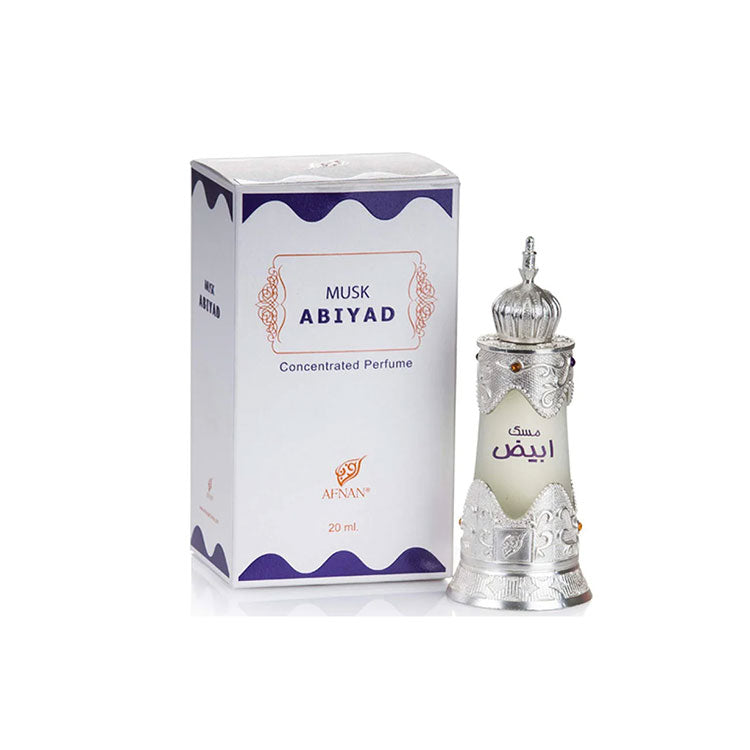 Afnan Musk Abiyad Concentrated Perfume Oil (Attar) 20ml For Men & Women