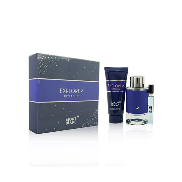 Mont Blanc Explorer Ultra Blue Set - EDP Spray 100ml + EDP Spray 7.5ml + Shower Gel 100ml